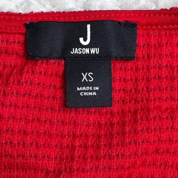 Jason Wu Red Cardigan Duster Longline Sweater Pockets Womens XS - Picture 6 of 11